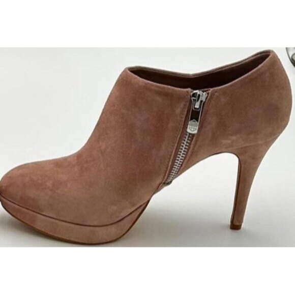 Vince Camuto Elvin Leather Stiletto Bootie Women’s 8 Light Pink Suede Heels - Picture 4 of 7